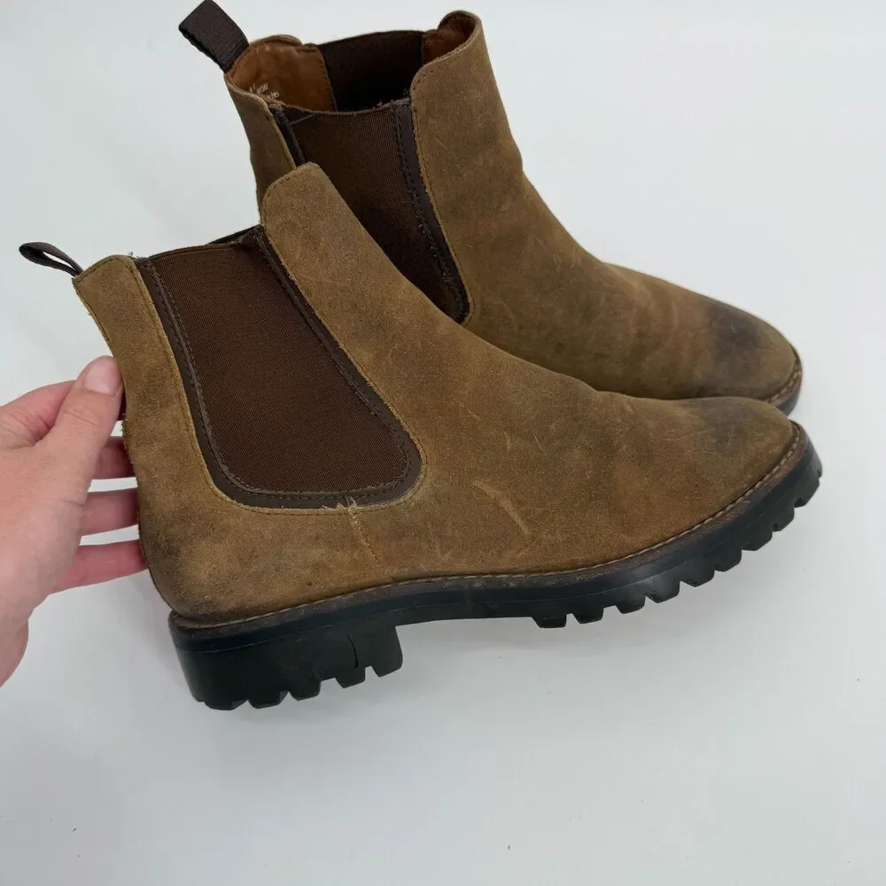 Thursday Boots Legend Safari Chelsea Boots Suede Brown Leather Nubuck Women 9